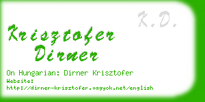 krisztofer dirner business card